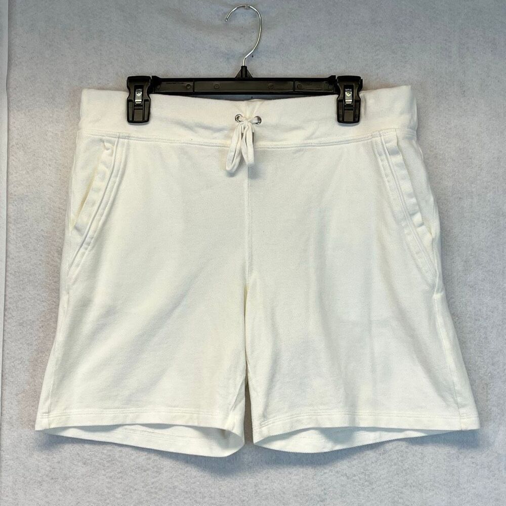 LRL RALPH LAUREN Active Women’s Shorts Medium White Cotton Drawstring Pockets